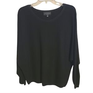 Premise Woman | Women's Black Ribbed Off the Shoulder Sweater (Size 1X)
